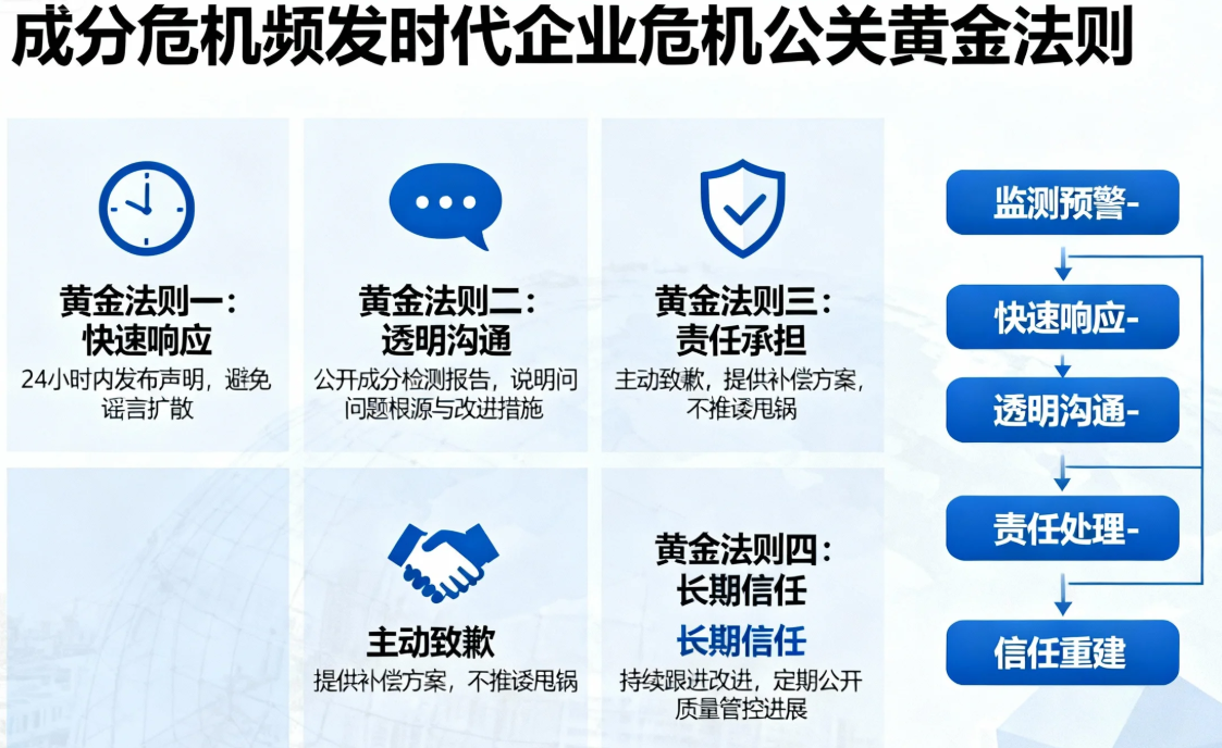 成分危機(jī)頻發(fā)時代企業(yè)應(yīng)當(dāng)掌握的危機(jī)公關(guān)黃金法則